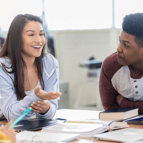 Students learning financial skills